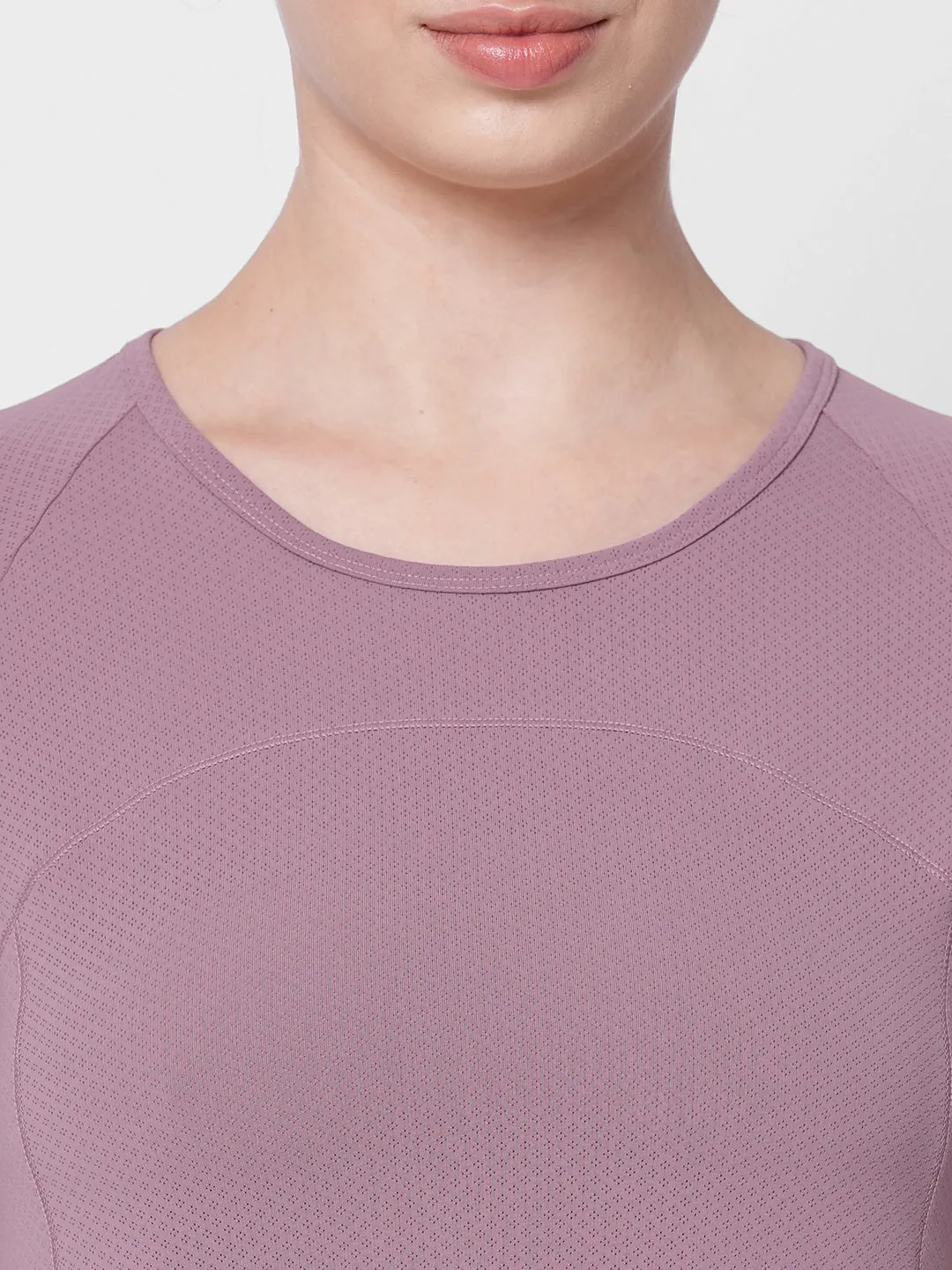 Fitkin women lavender side overlap style tshirt