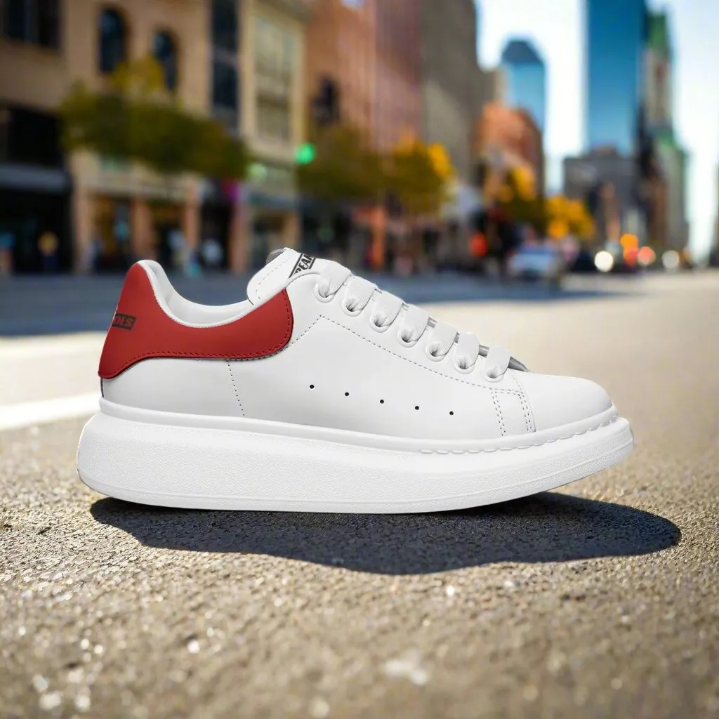 Freaky Shoes® White Red Lace Up Sneakers