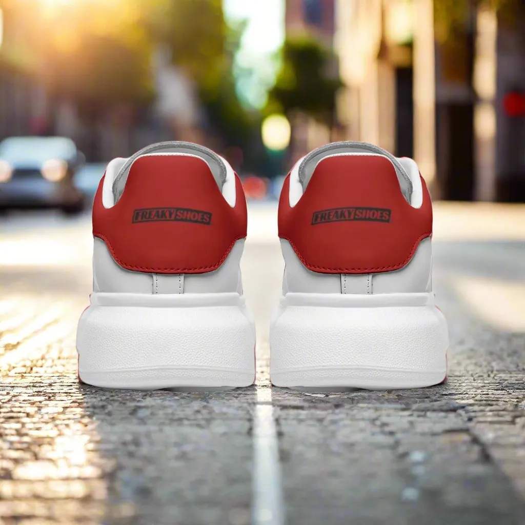 Freaky Shoes® White Red Lace Up Sneakers