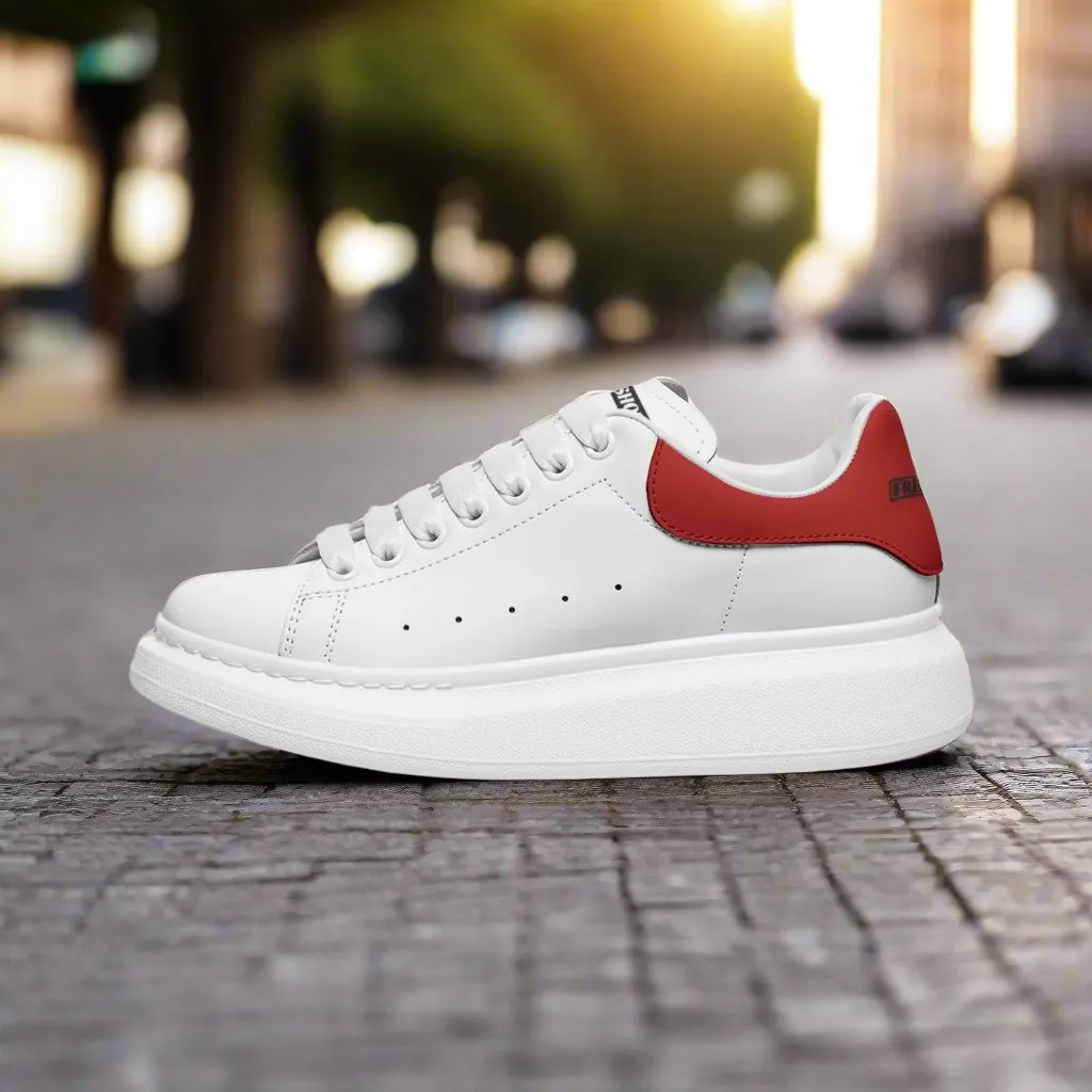 Freaky Shoes® White Red Lace Up Sneakers