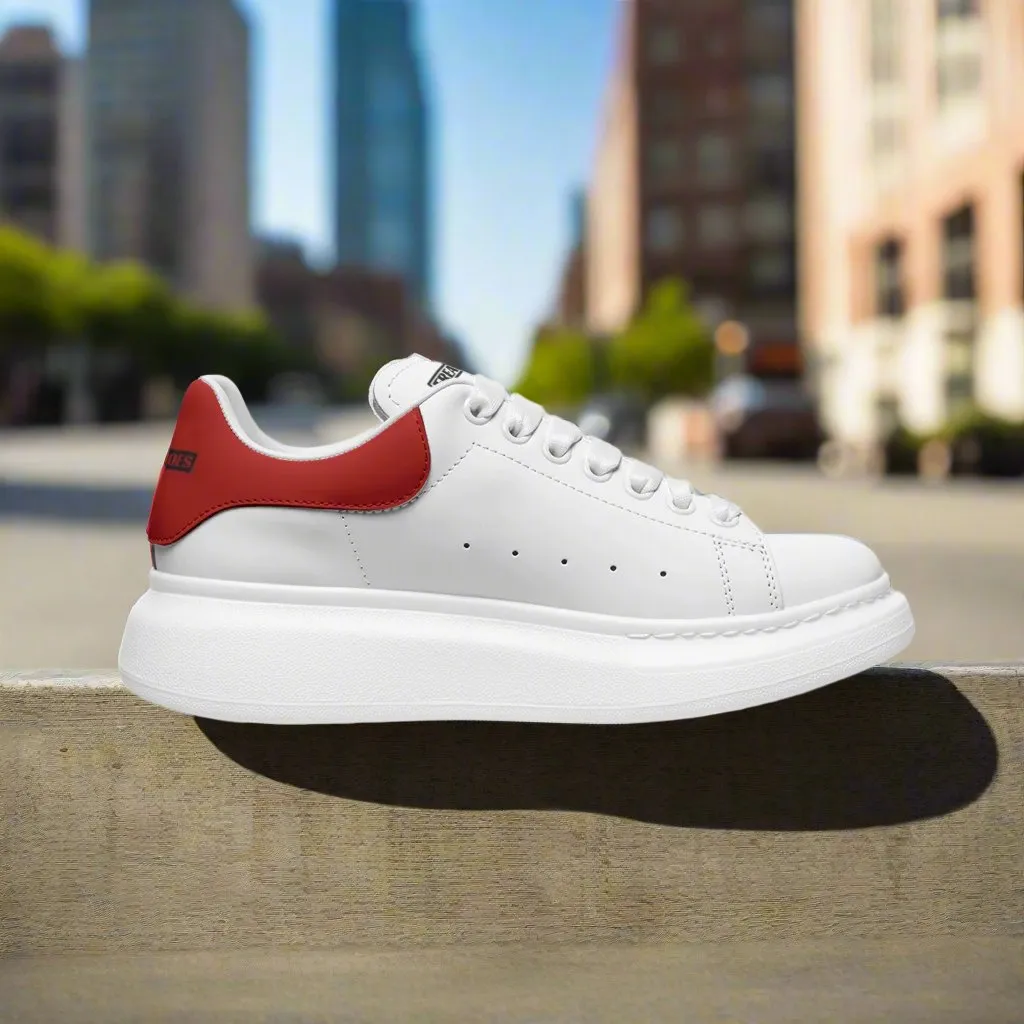 Freaky Shoes® White Red Lace Up Sneakers