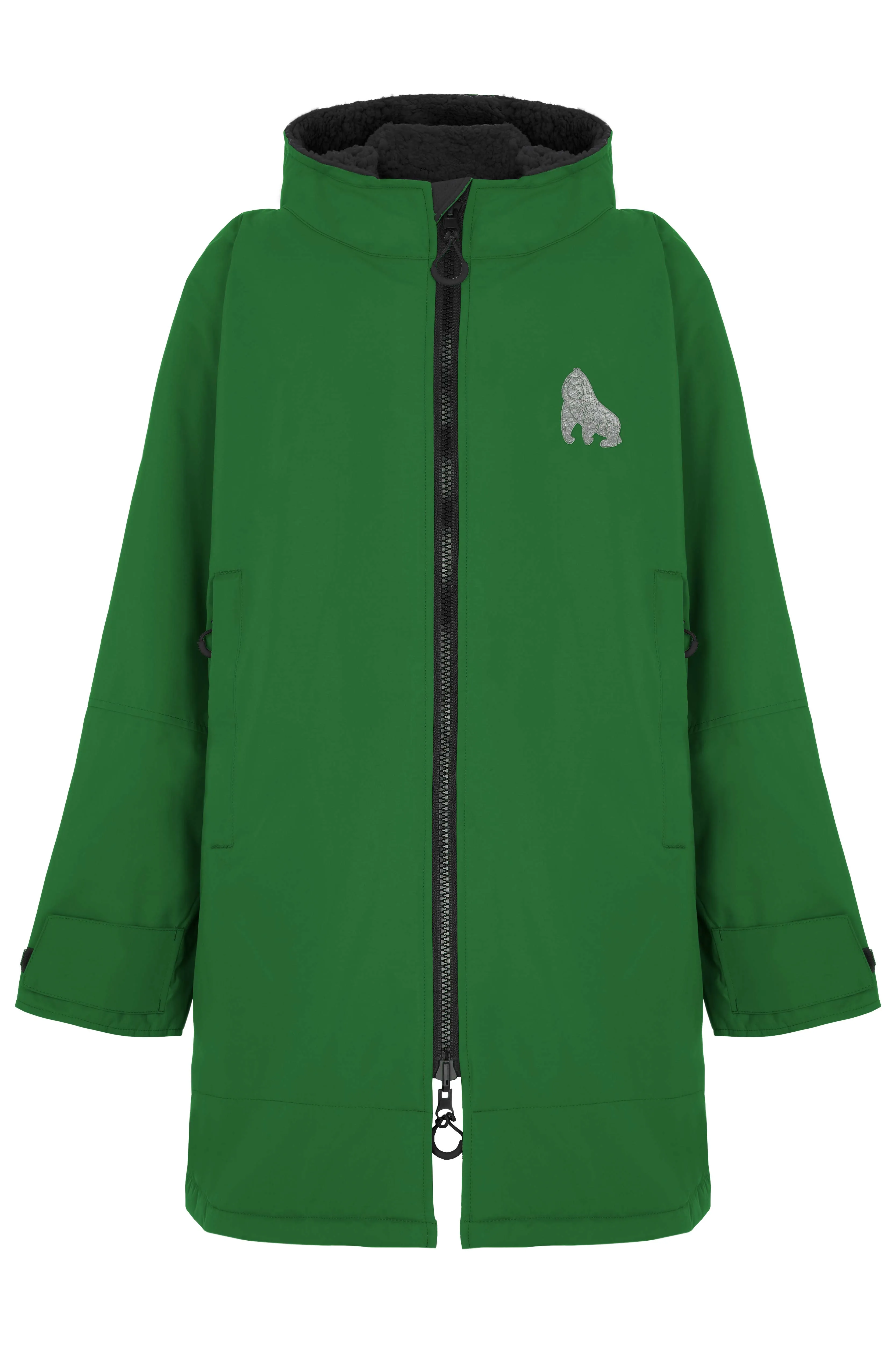 Full Zip ECO Waterproof Dry Changing Robe - Kids - Green (age 1 to 12)