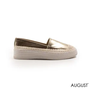 GOLD METALLIC LOAFERS WITH DETAILS TOUCH