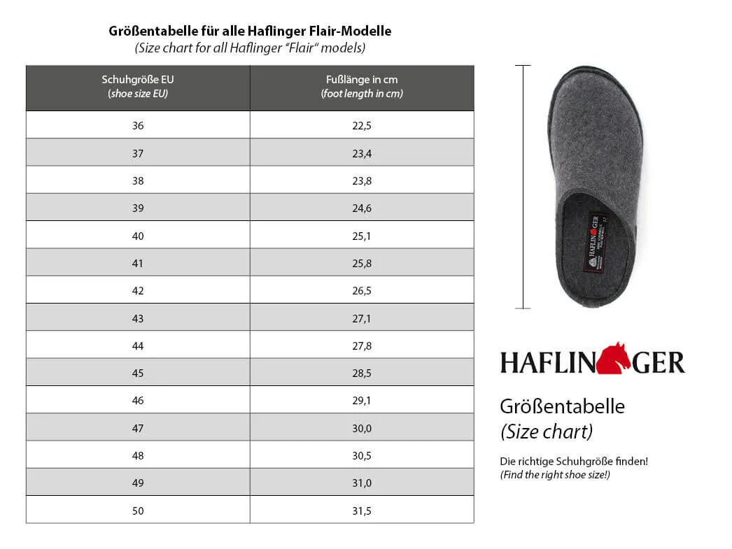 HAFLINGER® Felt Slippers with Arch Support Flair Soft, turf