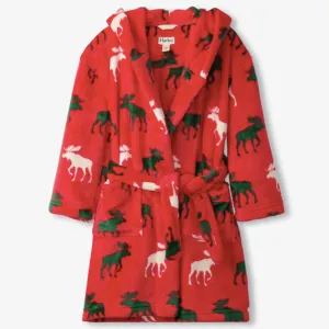Hatley Holiday Moose Fleece Robe