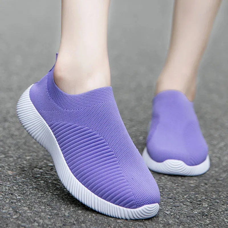 High-Quality Women's Vulcanized Sneakers: Slip-On Flats and Loafers in Plus Size 42 for Walking