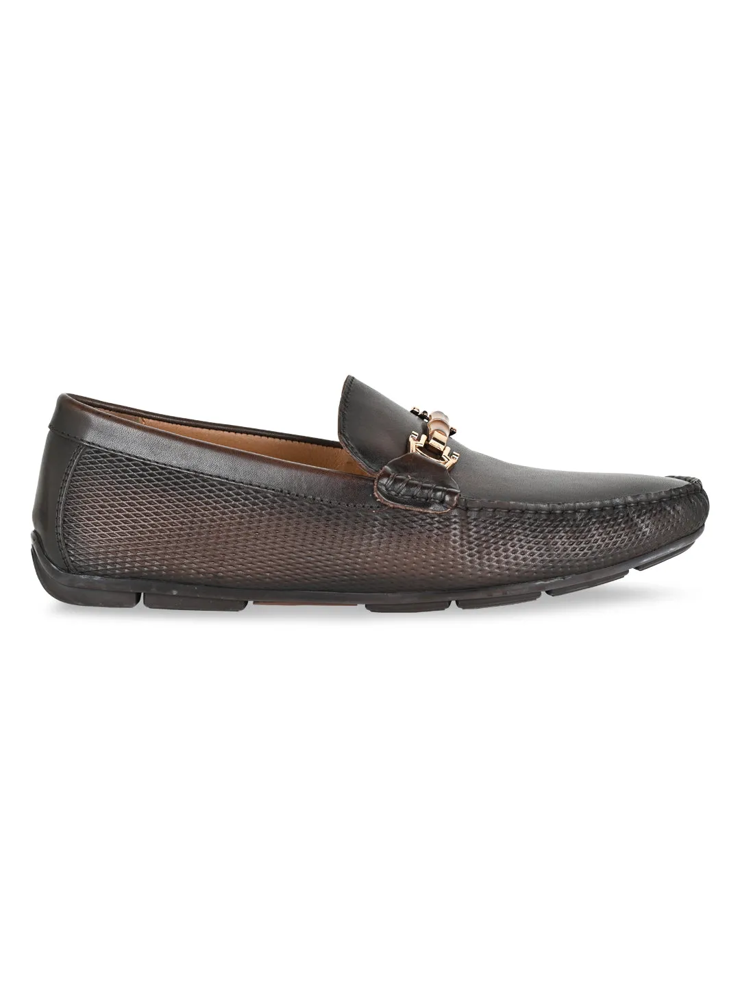 Imperio By Regal Coffee Men Casual Leather Loafers