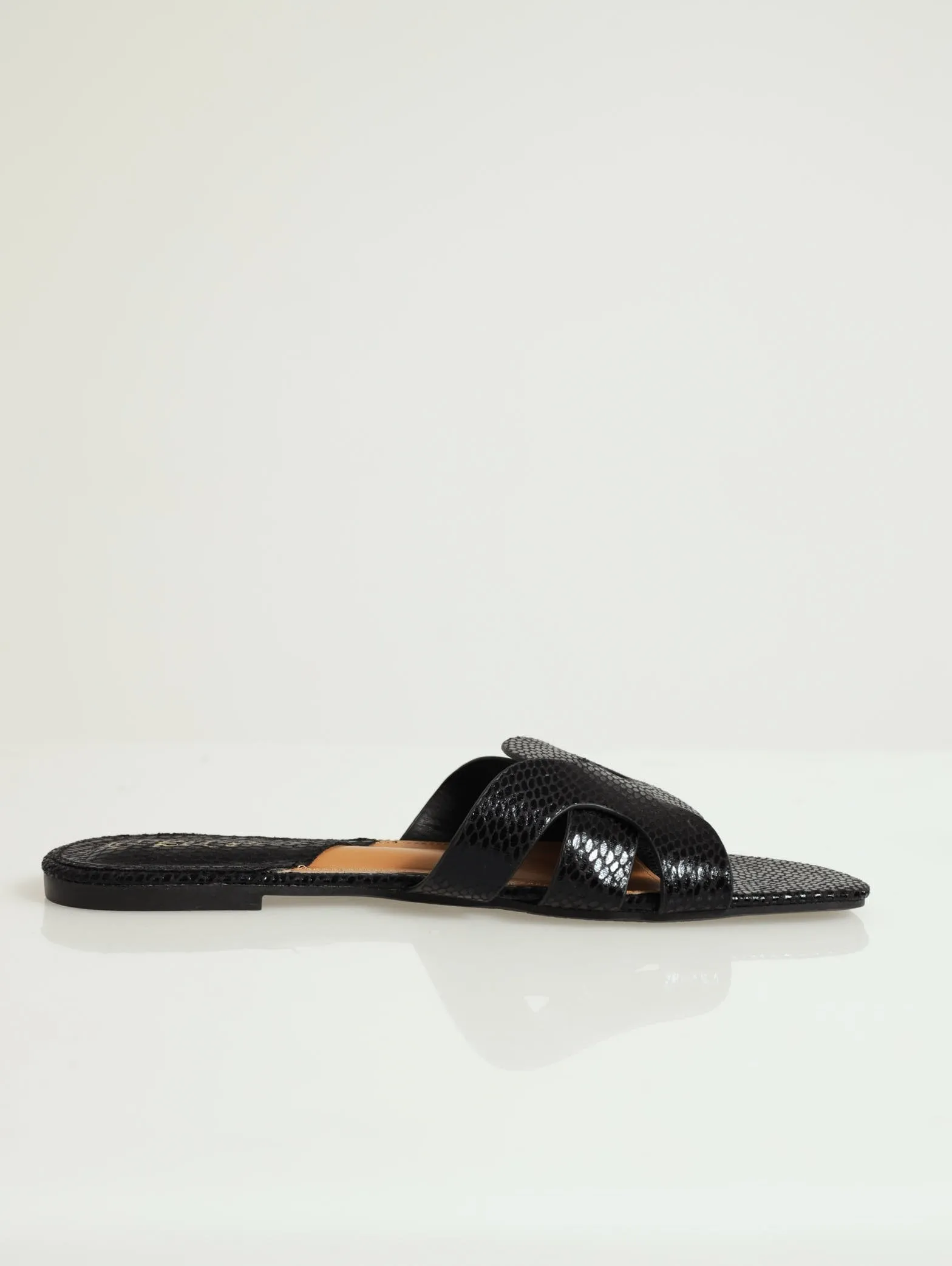 Interlock Strap Mule Sandal - Black