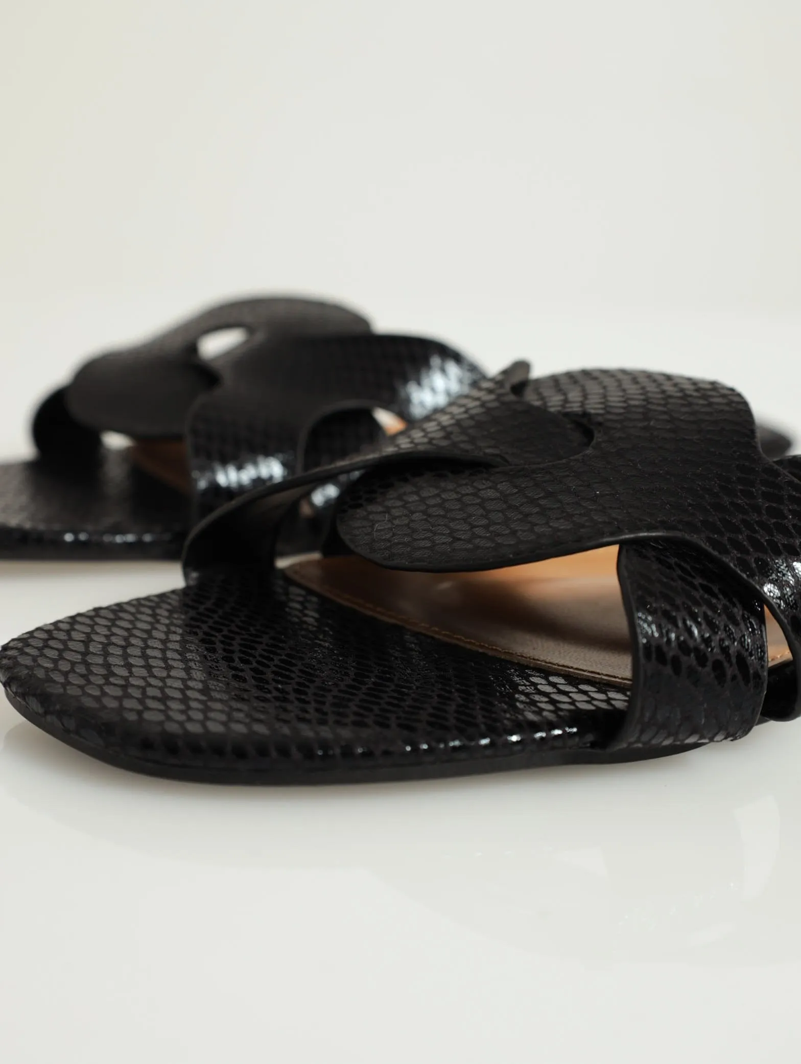 Interlock Strap Mule Sandal - Black