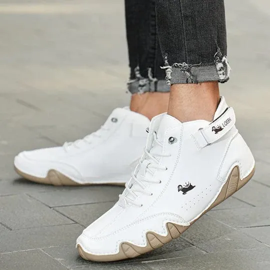 James | Stylish Suede High-Top Sneakers with Adjustable Strap for Men