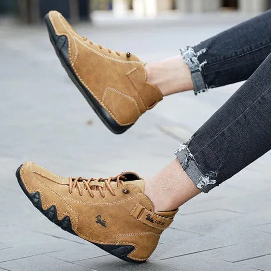 James | Stylish Suede High-Top Sneakers with Adjustable Strap for Men