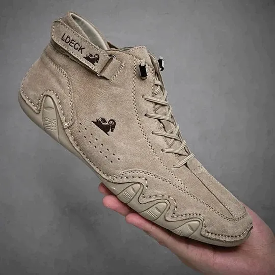 James | Stylish Suede High-Top Sneakers with Adjustable Strap for Men