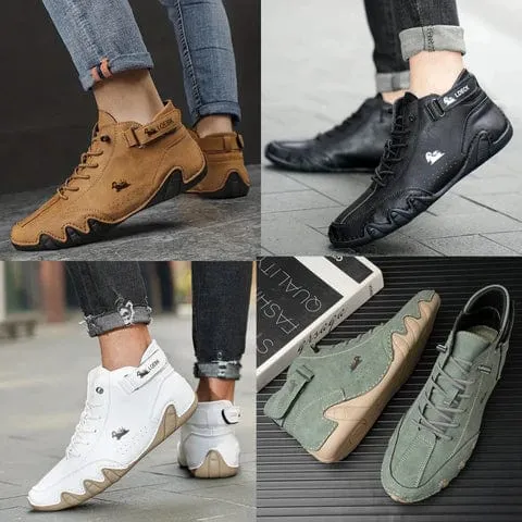 James | Stylish Suede High-Top Sneakers with Adjustable Strap for Men