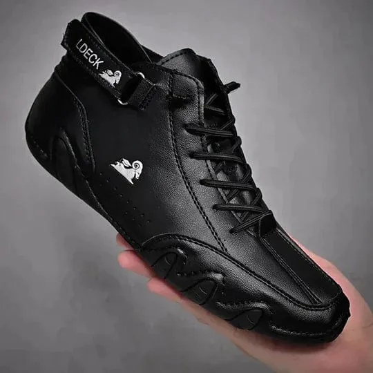 James | Stylish Suede High-Top Sneakers with Adjustable Strap for Men