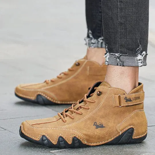 James | Stylish Suede High-Top Sneakers with Adjustable Strap for Men