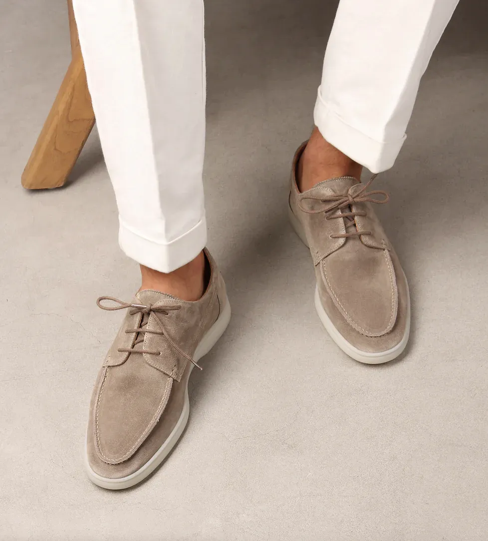 Kenneth - Men's Suede Lace-Up Loafers