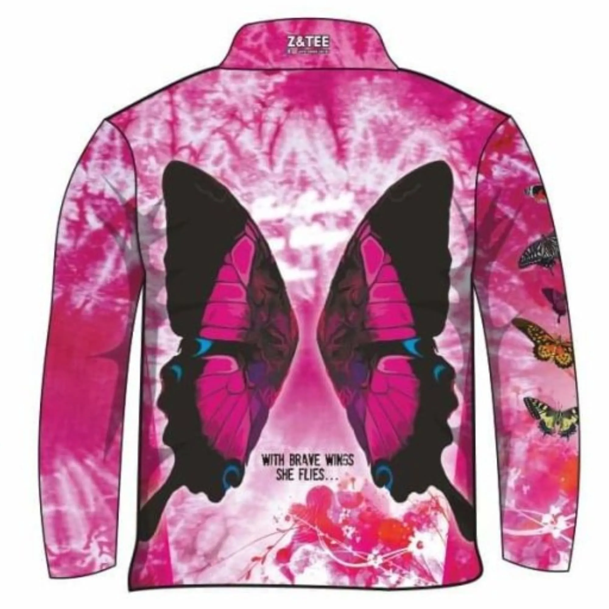 Kids | Butterfly Pink Tie Dye Fishing Shirt ★Pre-Order★