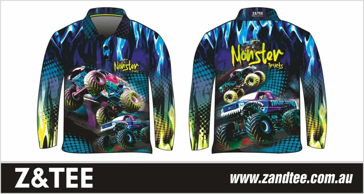 Kids | Monster Truck Blue Fishing Shirt ★Pre-Order★