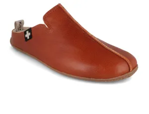 Living Kitzbühel Men Leather Slippers 'Center Seam', cognac