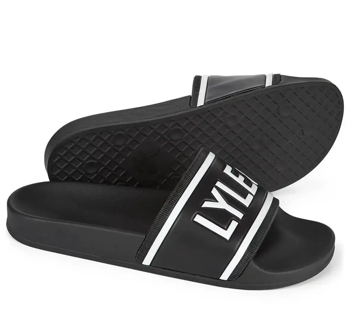 Lyle & Scott Mens Sliders Jet Black