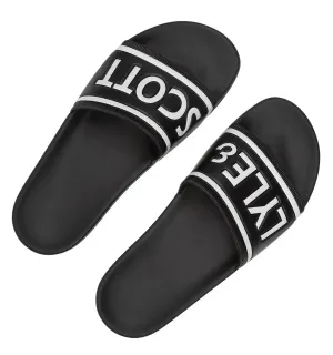 Lyle & Scott Mens Sliders Jet Black