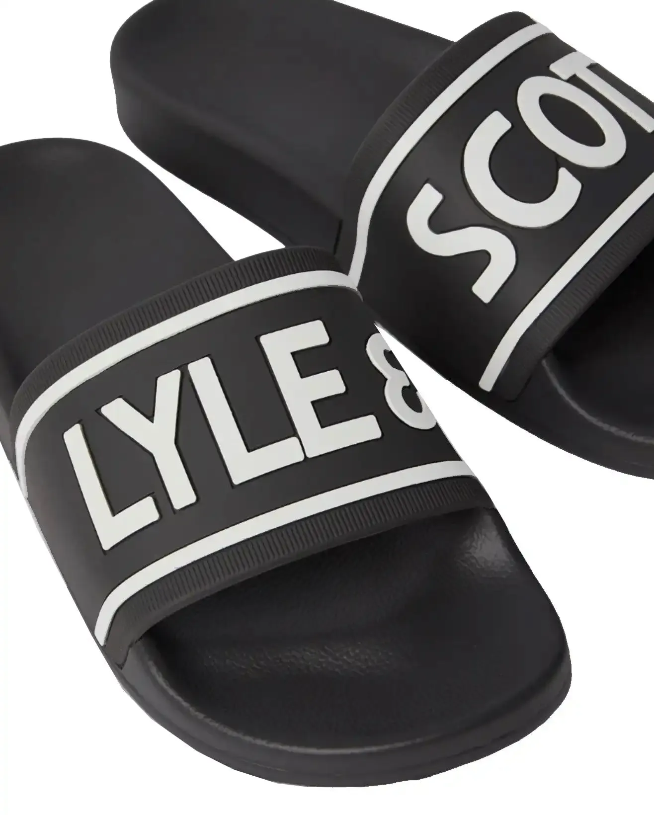 Lyle & Scott Mens Sliders Jet Black