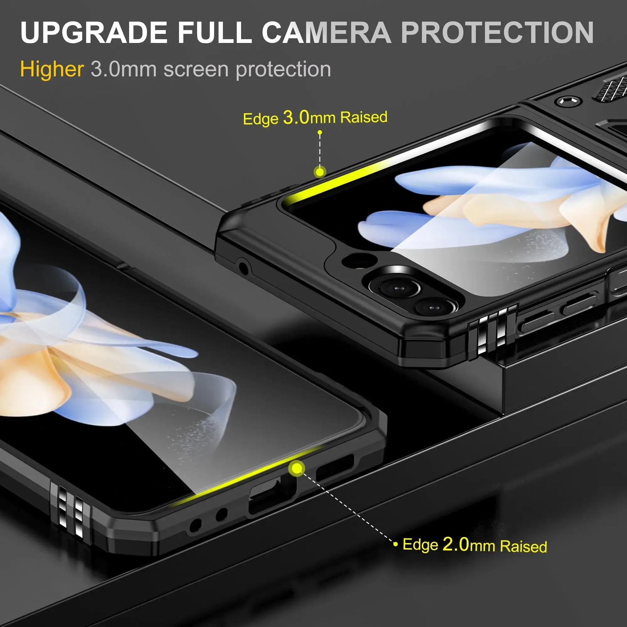 Magnetic Case With Kickstand & Camera Cover For Samsung Z Flip