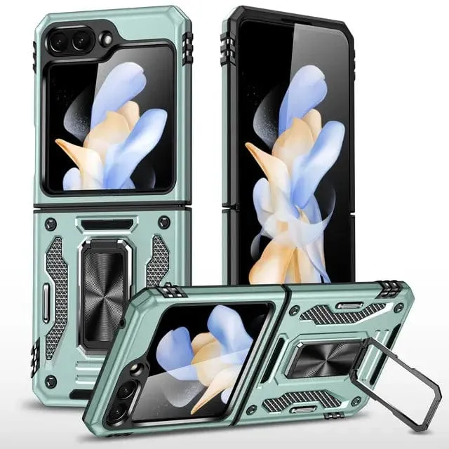 Magnetic Case With Kickstand & Camera Cover For Samsung Z Flip