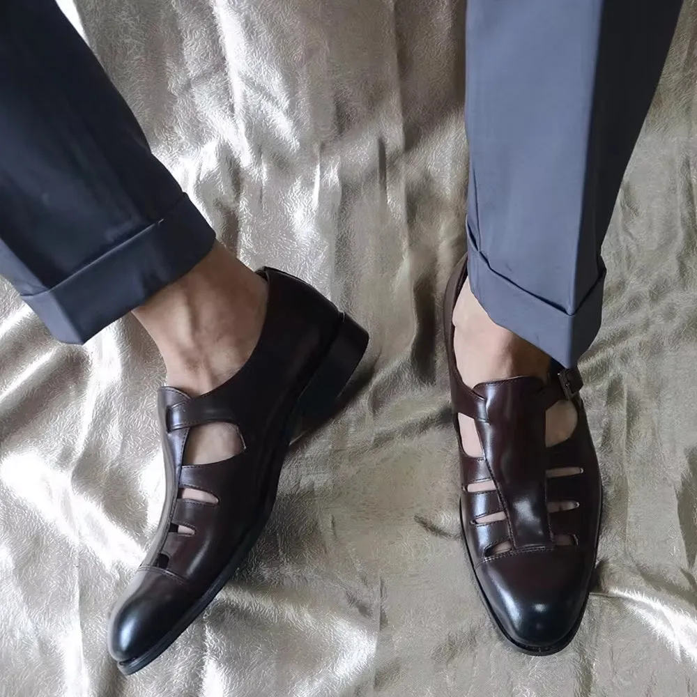 Men Genuine Leather Lace-up Oxford Dress Shoes