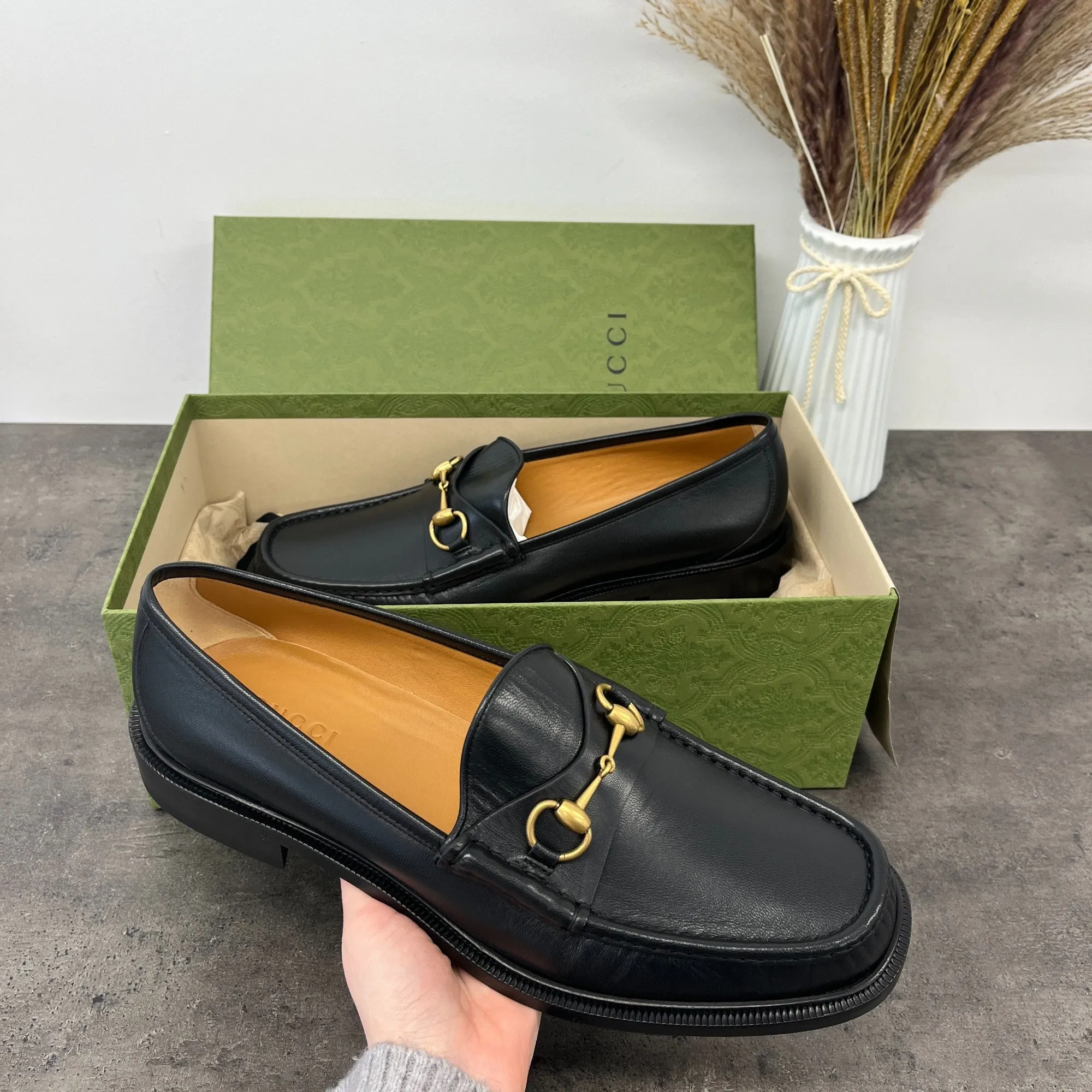 Men's Horsebit Loafers Black Size EU 46.5 / UK 12.5