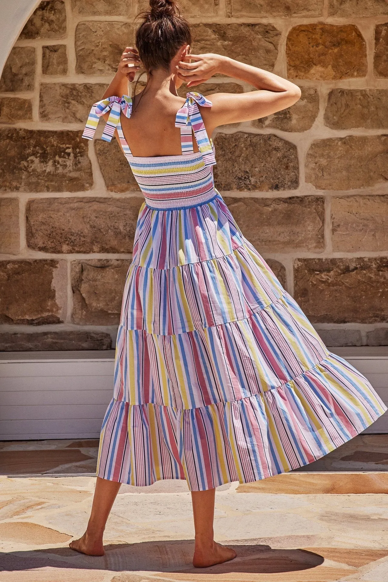 Midikleid mit farbigem Druck