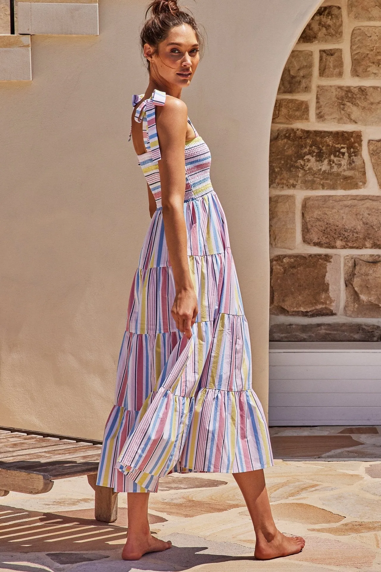 Midikleid mit farbigem Druck