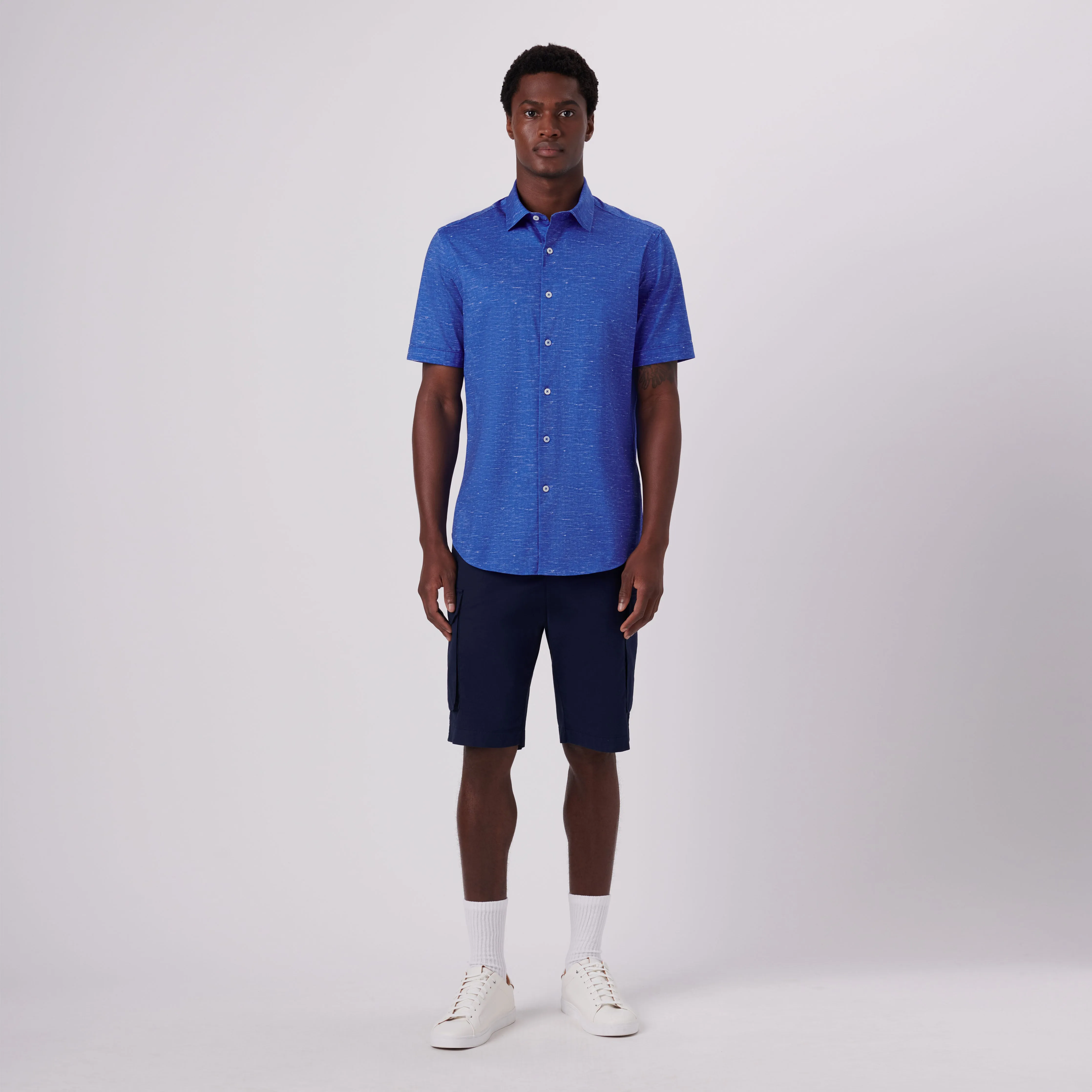 Miles Heather Print OoohCotton Short Sleeve Shirt