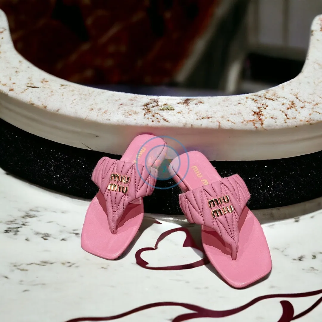Miu Miu Square Flip Flops