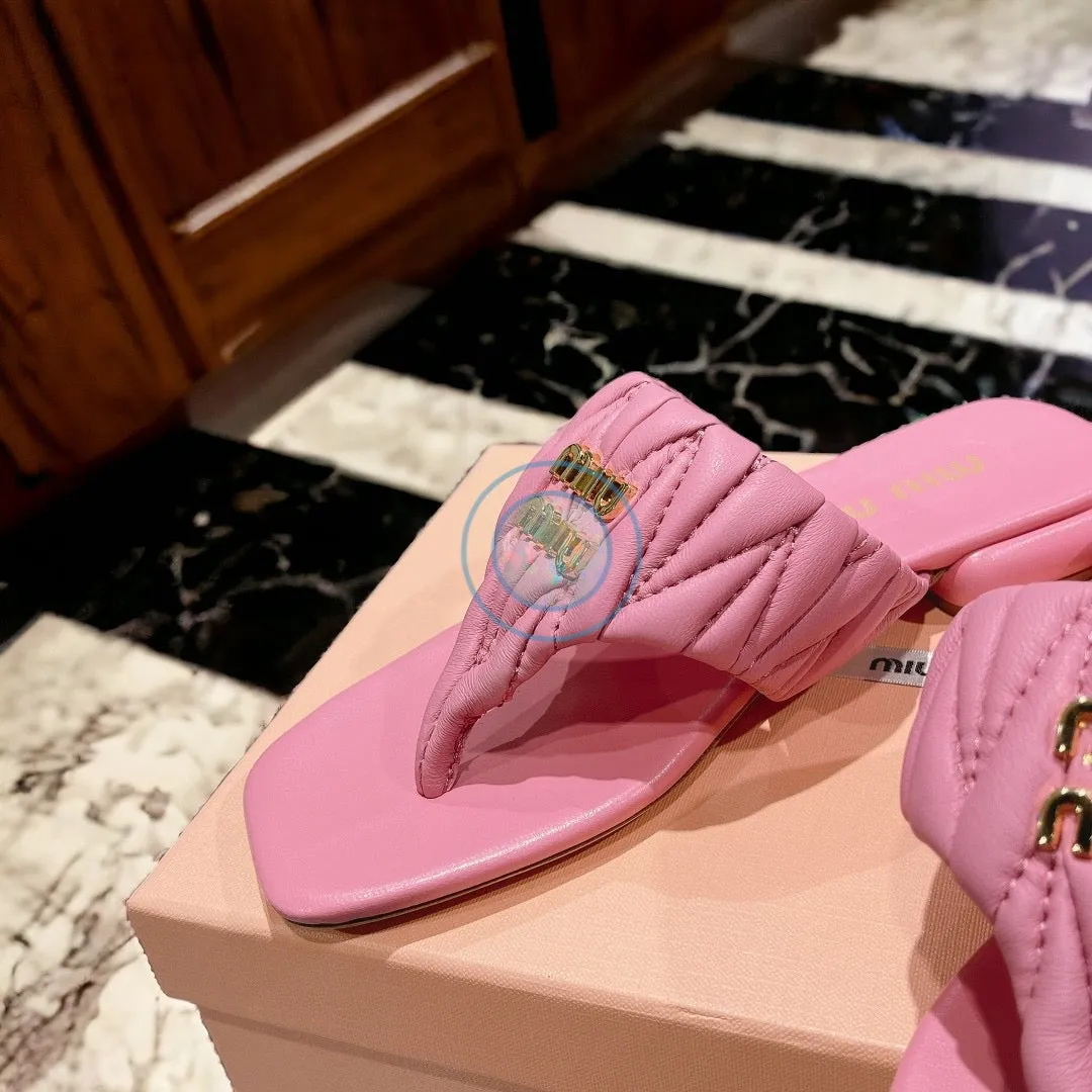Miu Miu Square Flip Flops