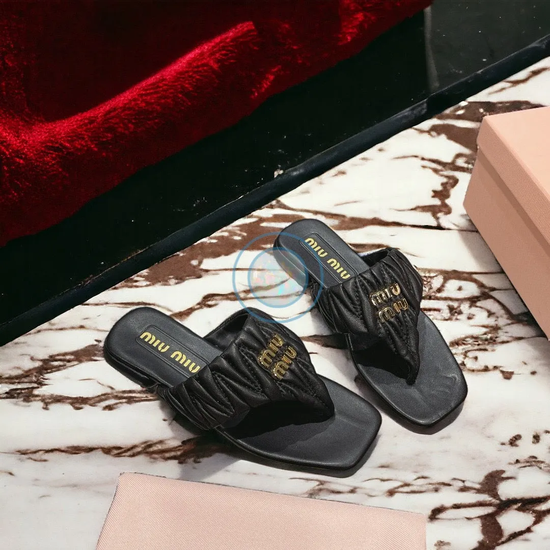 Miu Miu Square Flip Flops