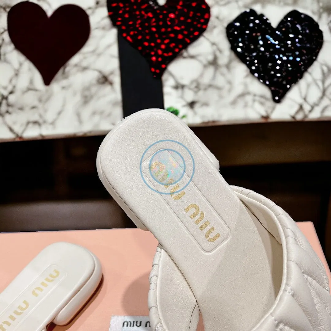 Miu Miu Square Flip Flops