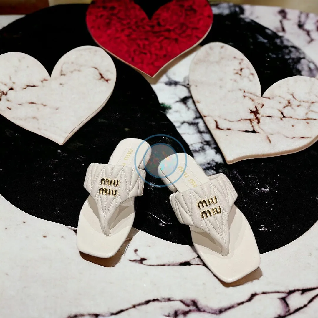 Miu Miu Square Flip Flops