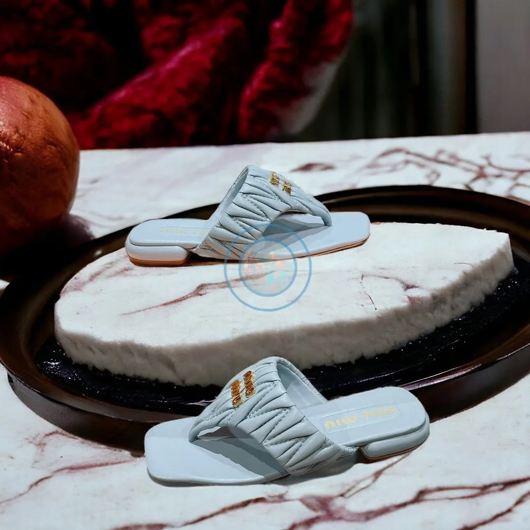 Miu Miu Square Flip Flops