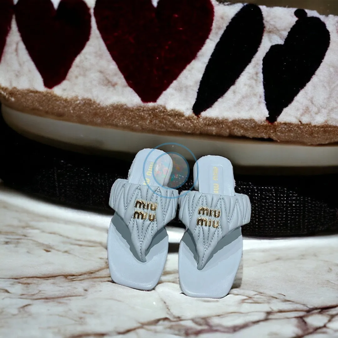 Miu Miu Square Flip Flops