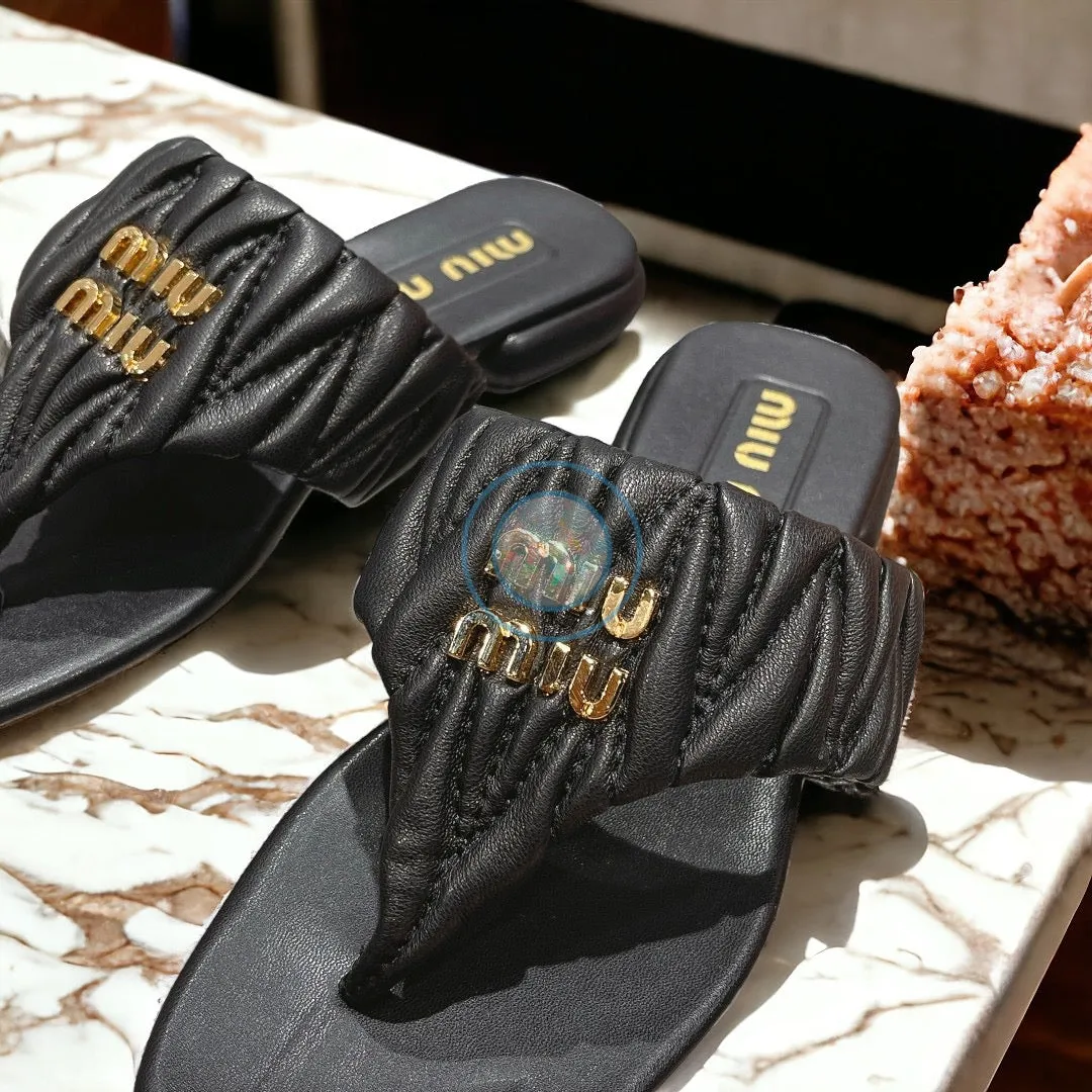Miu Miu Square Flip Flops
