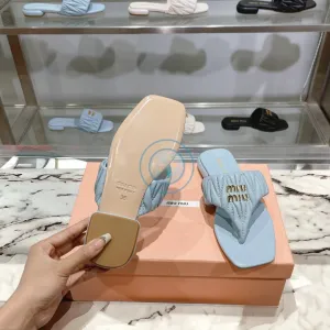 Miu Miu Square Flip Flops