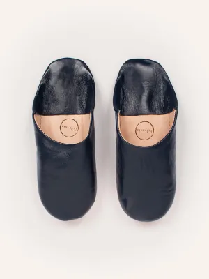 Moroccan Babouche Basic Slippers, Indigo