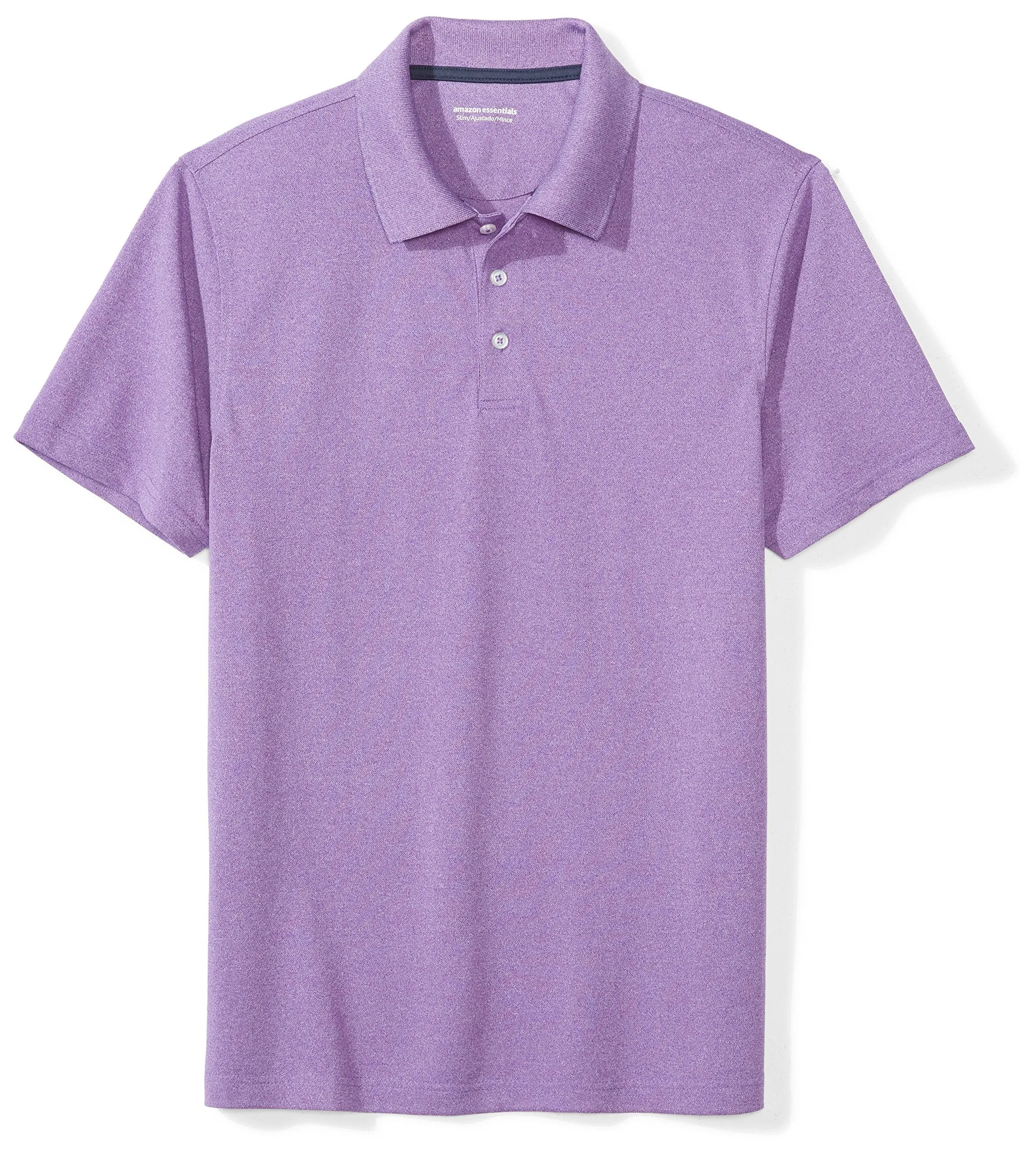 New Amazon Essentials Men's Quick Dry Golf Polo Shirt, Purple Heather, Sz XL, Fits like XXL!