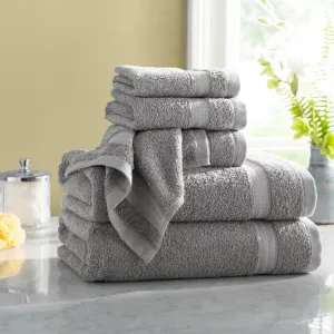 New Wayfair Basics Quick Dry 6 Piece 100% Cotton Towel Set in Grey!