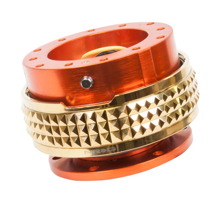 NRG Quick Release 2.1 - Orange Body / Chrome Gold Pyramid Ring