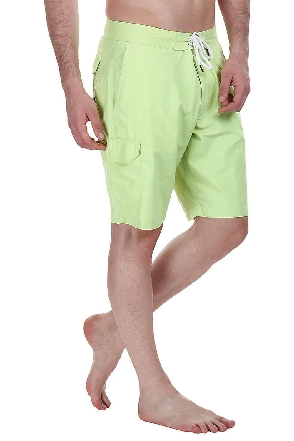 Nylon Quick Dry Swim Boardshorts With Side Cargo Pocket