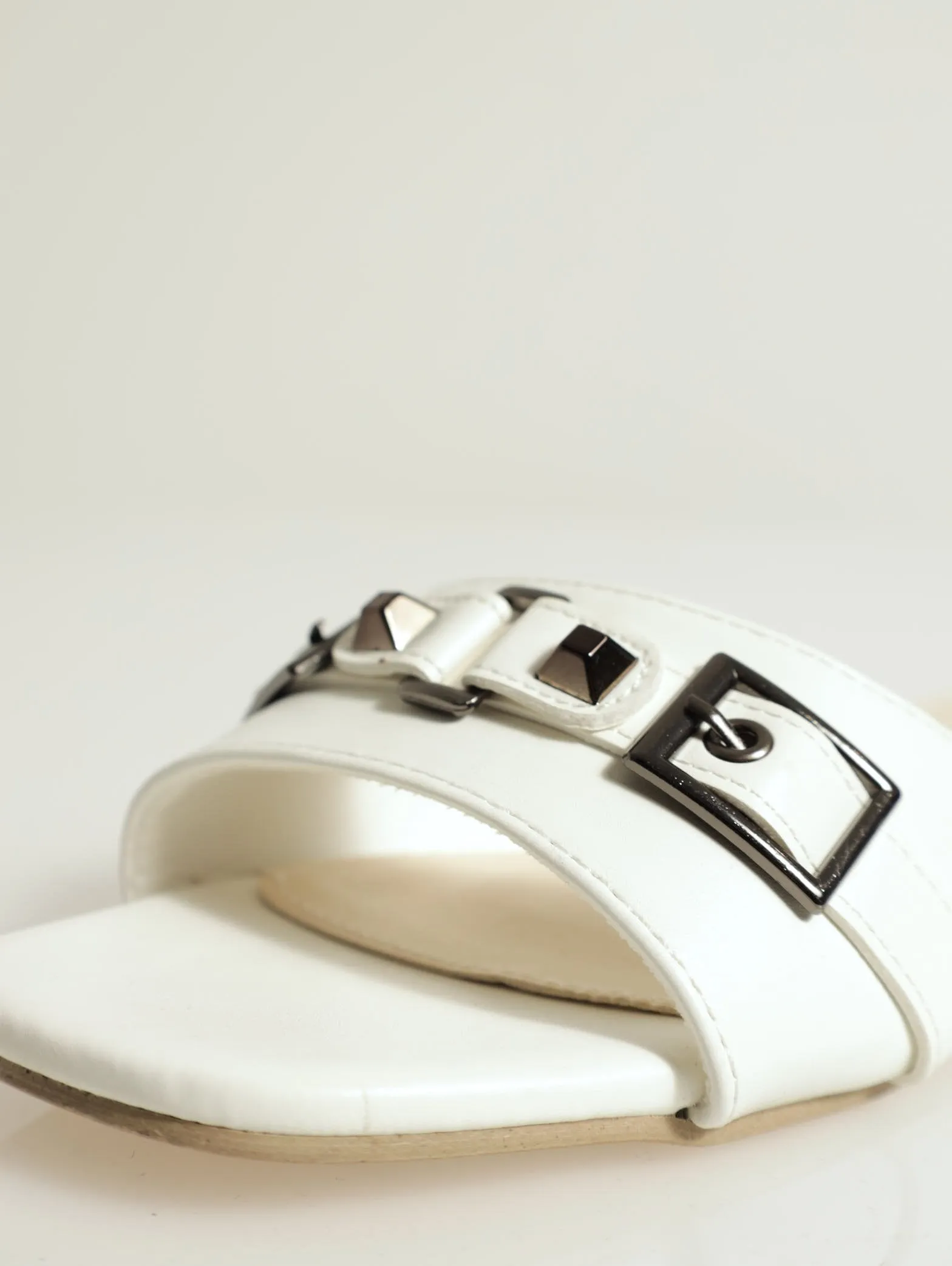 One Strap Push In Mule Sandal - White