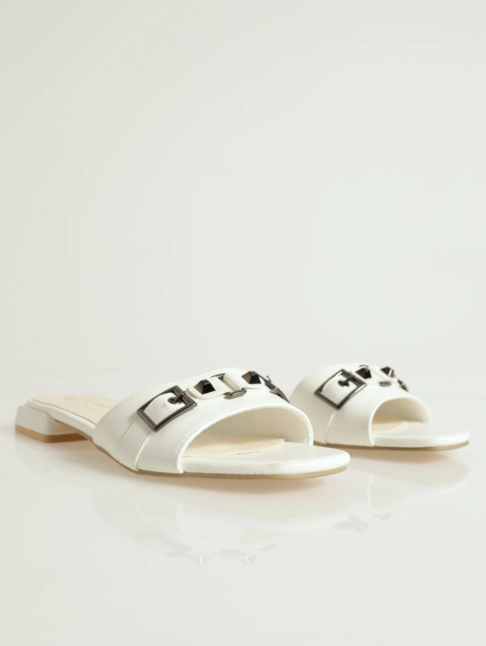 One Strap Push In Mule Sandal - White