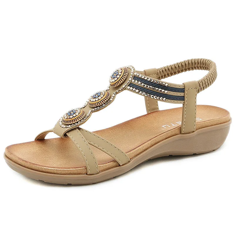 Ornate Bejeweled Sandals with Colorful Rhinestones